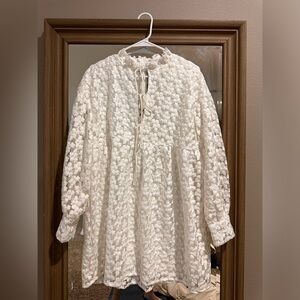 Zara white dress nwt size large